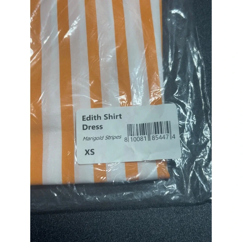 Harshman NEW Edith Midi Sleeveless Shirt Dress in Marigold/White‎ Size X-Small